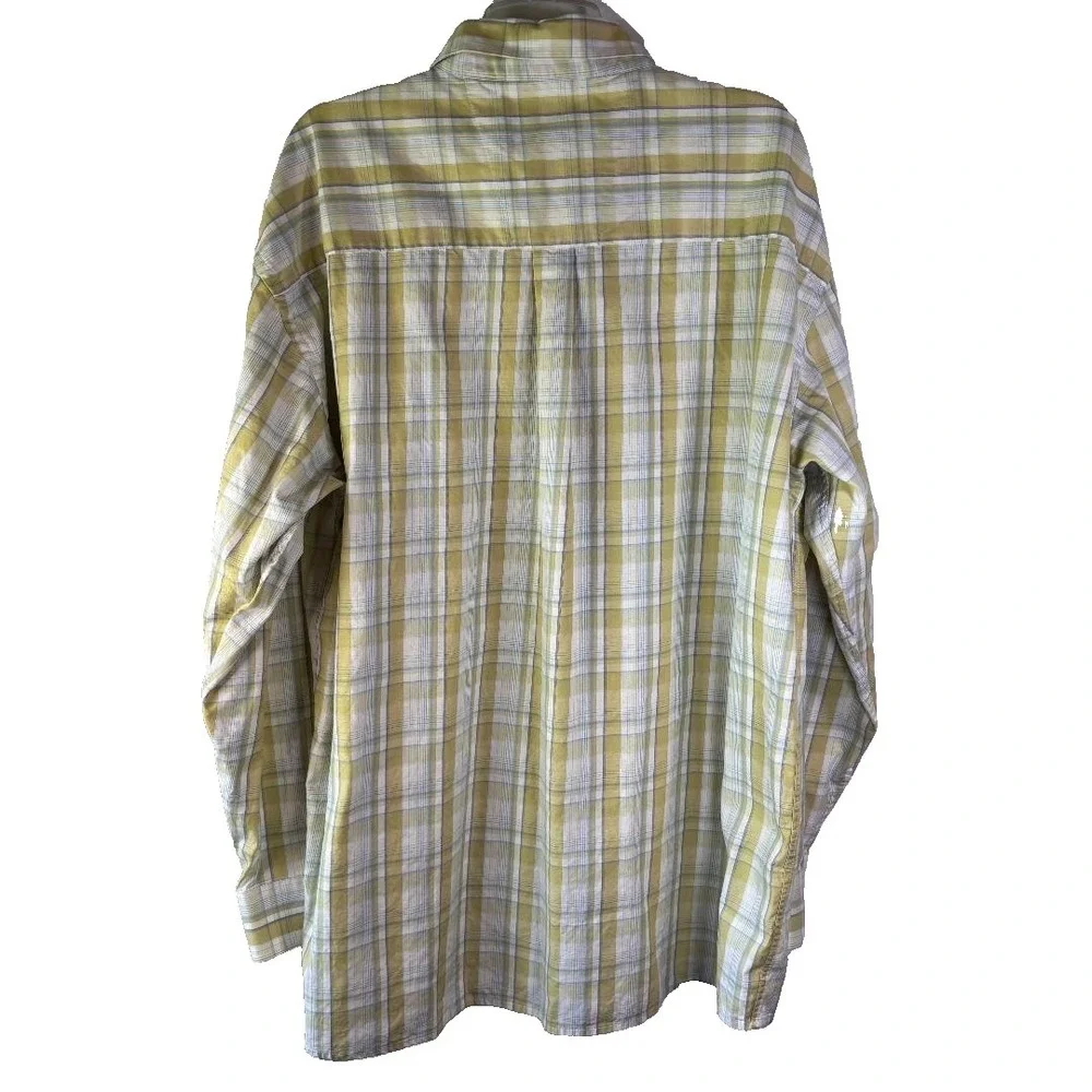 Wrangler‎ Mens George Straight Cowboy Cut Button Western Green Plaid Shirt XXL